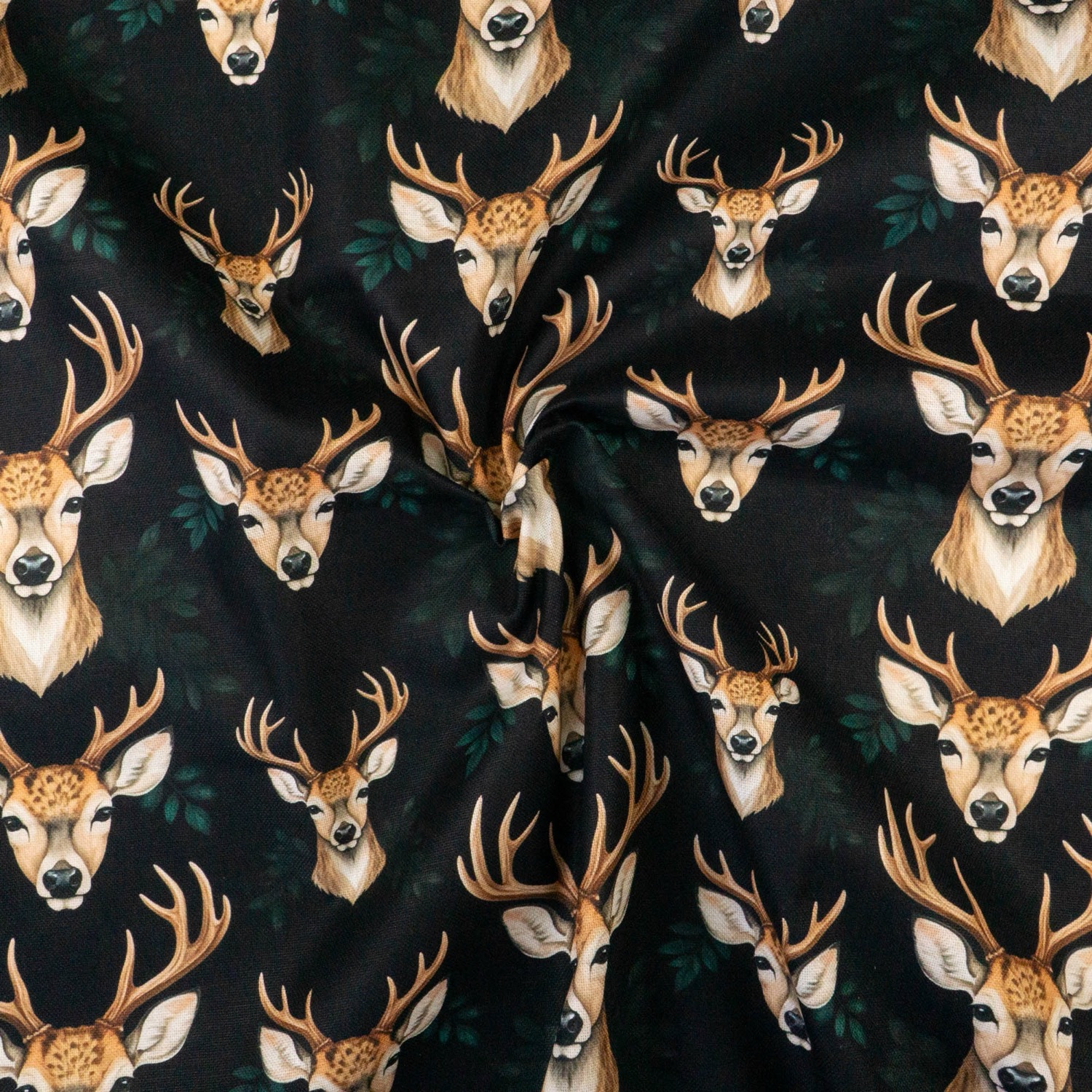 Dekostoff, Panama, schwarz, brauntöne, dunkelgrün, Tiermotive