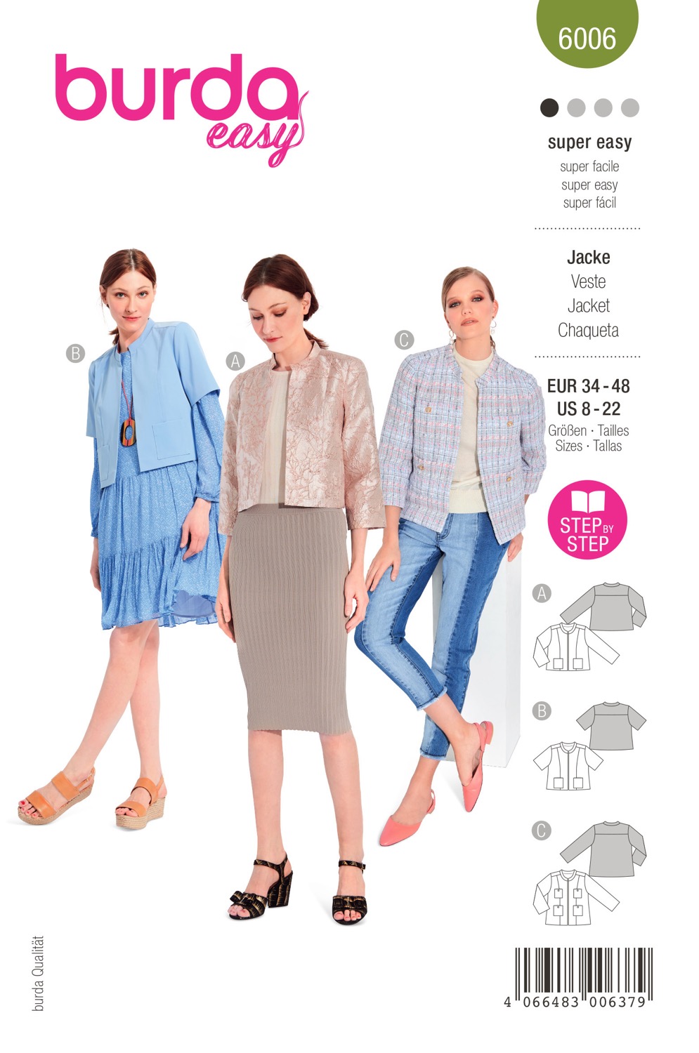 Schnittmuster Burda easy, Jacke, Grün