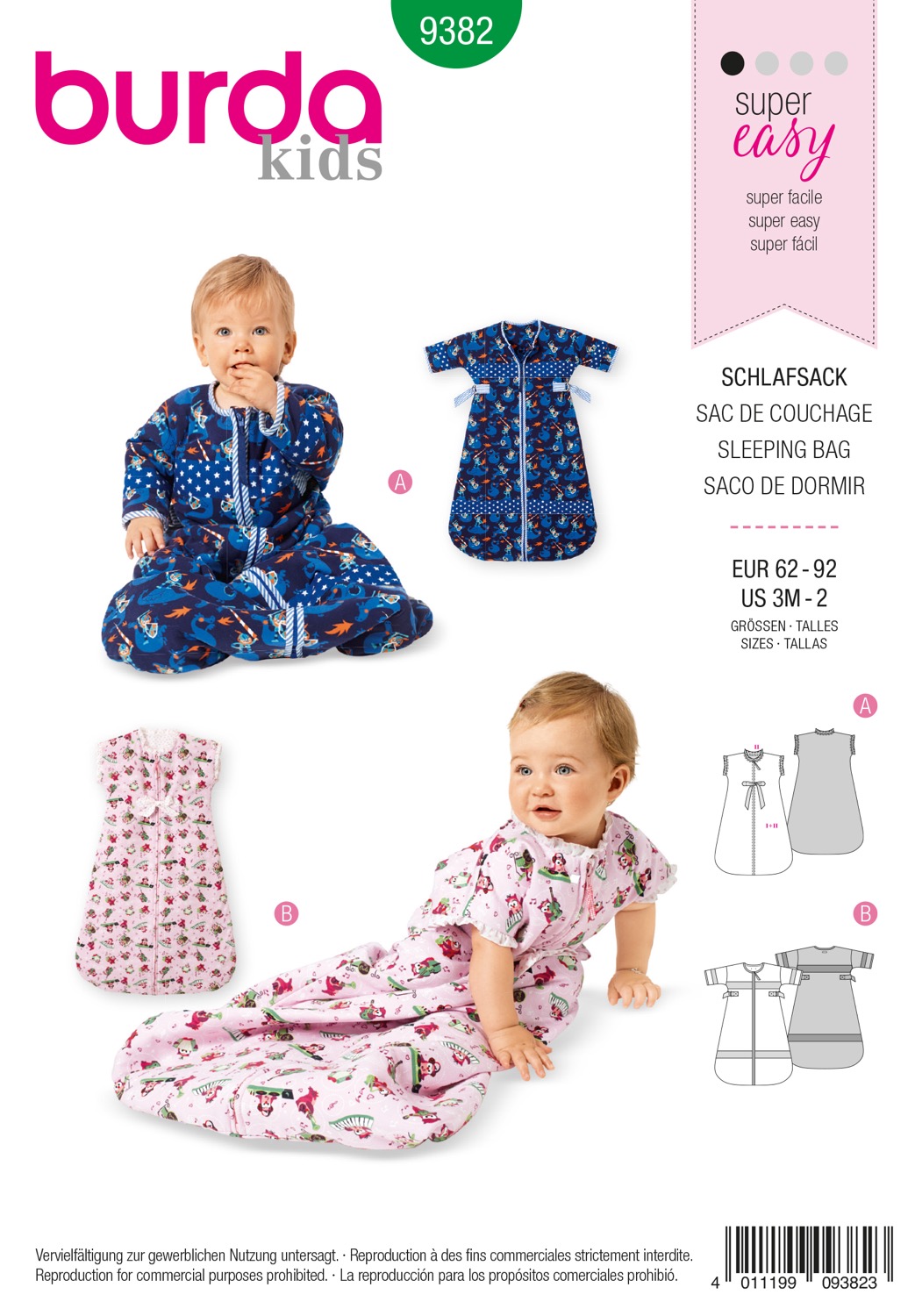 Schnittmuster Burda kids, Baby, Homewear, Grün