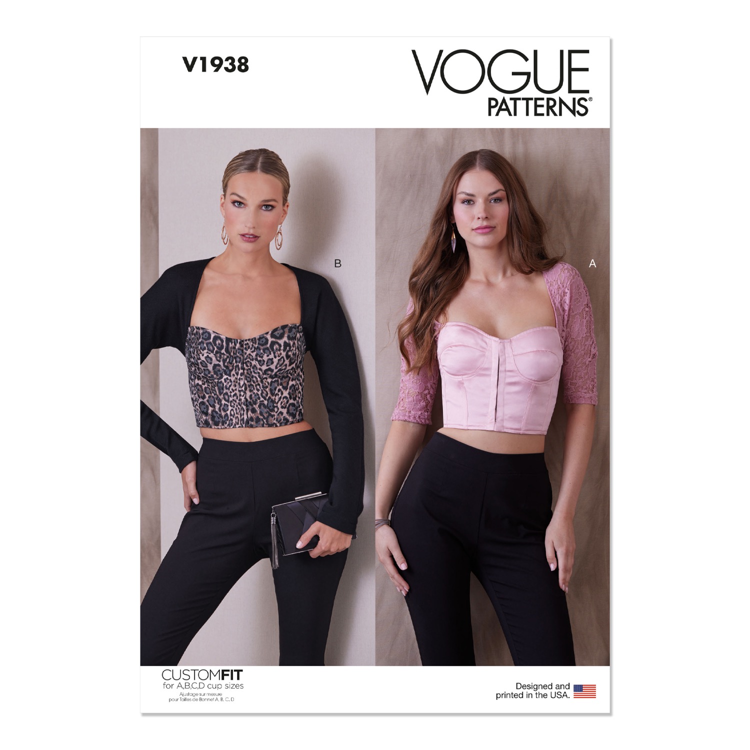 Einzelschnittmuster Vogue, kleine Größen, Top, Grün