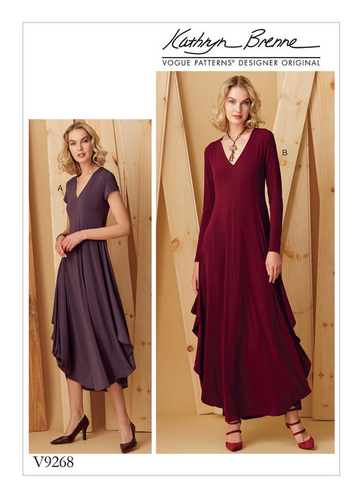Einzelschnittmuster Vogue, große Größen, Kleid, kleine Größen, Grün