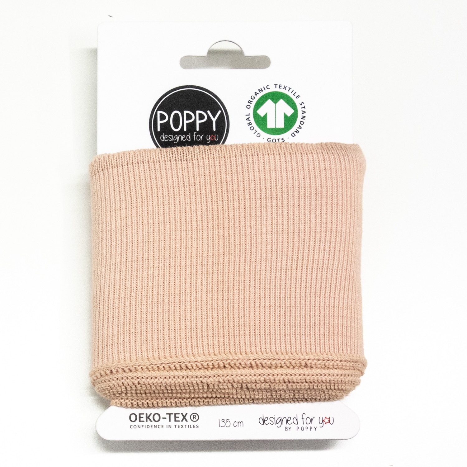 Bündchen, Stück, 90BW 10EA, Nude, B: 7 cm, L: 135 cm