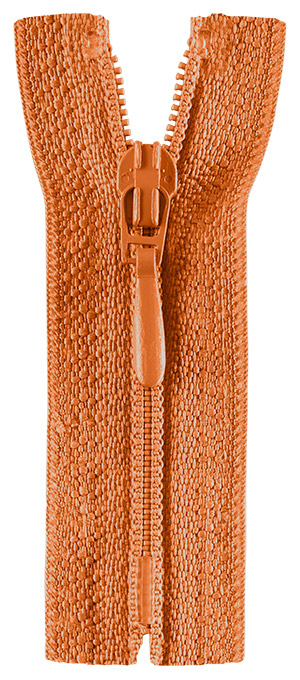Reißverschluss nicht teilbar, Kunststoffspirale, orange, 18 cm