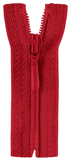 Reißverschluss nicht teilbar, Kunststoffspirale, rot, 40 cm
