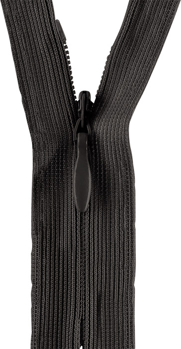 Reißverschluss nicht teilbar, nahtverdeckt, Kunststoffspirale, anthrazit, 40 cm