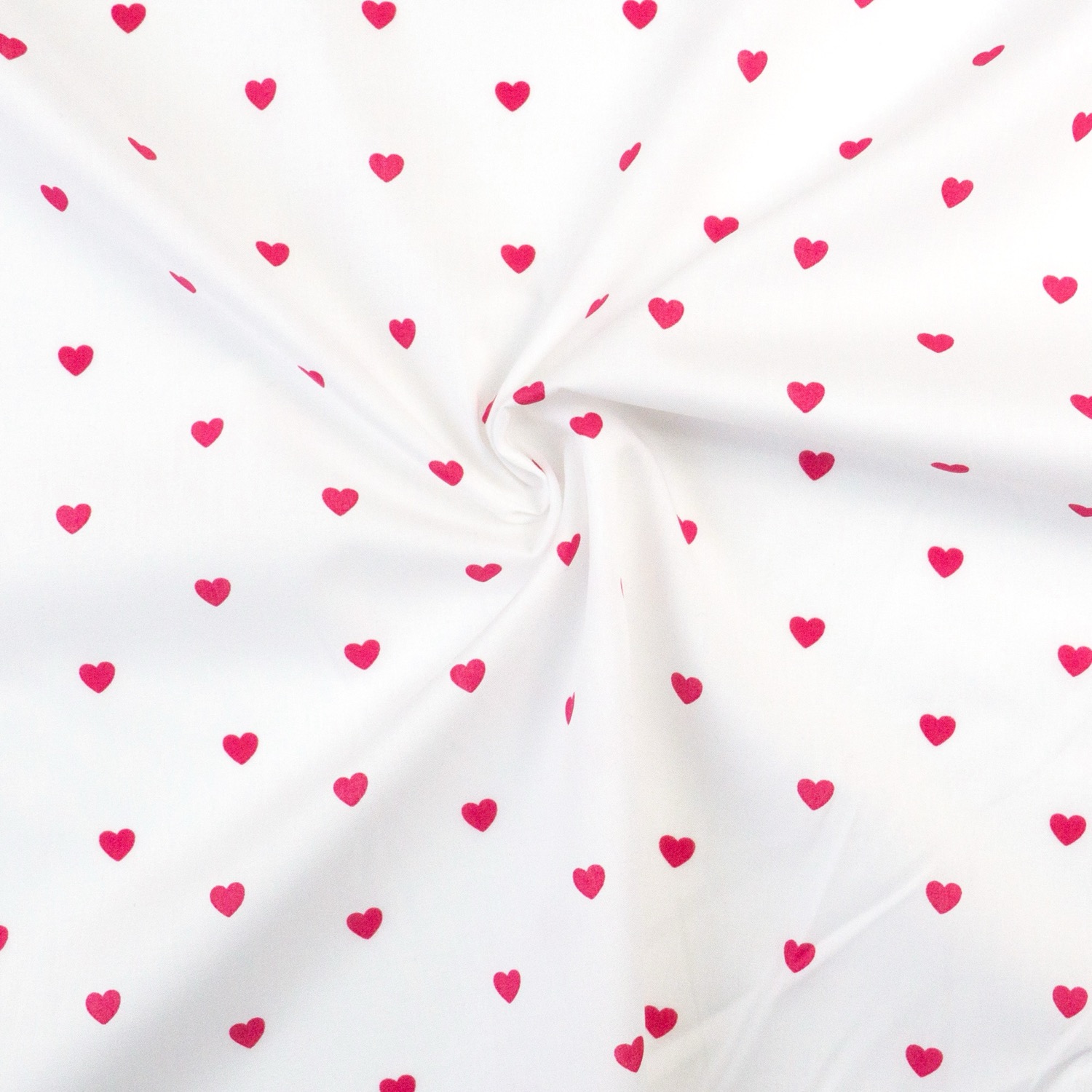 Baumwollstoff, Popeline, weiß, pink, grafisch gemustert