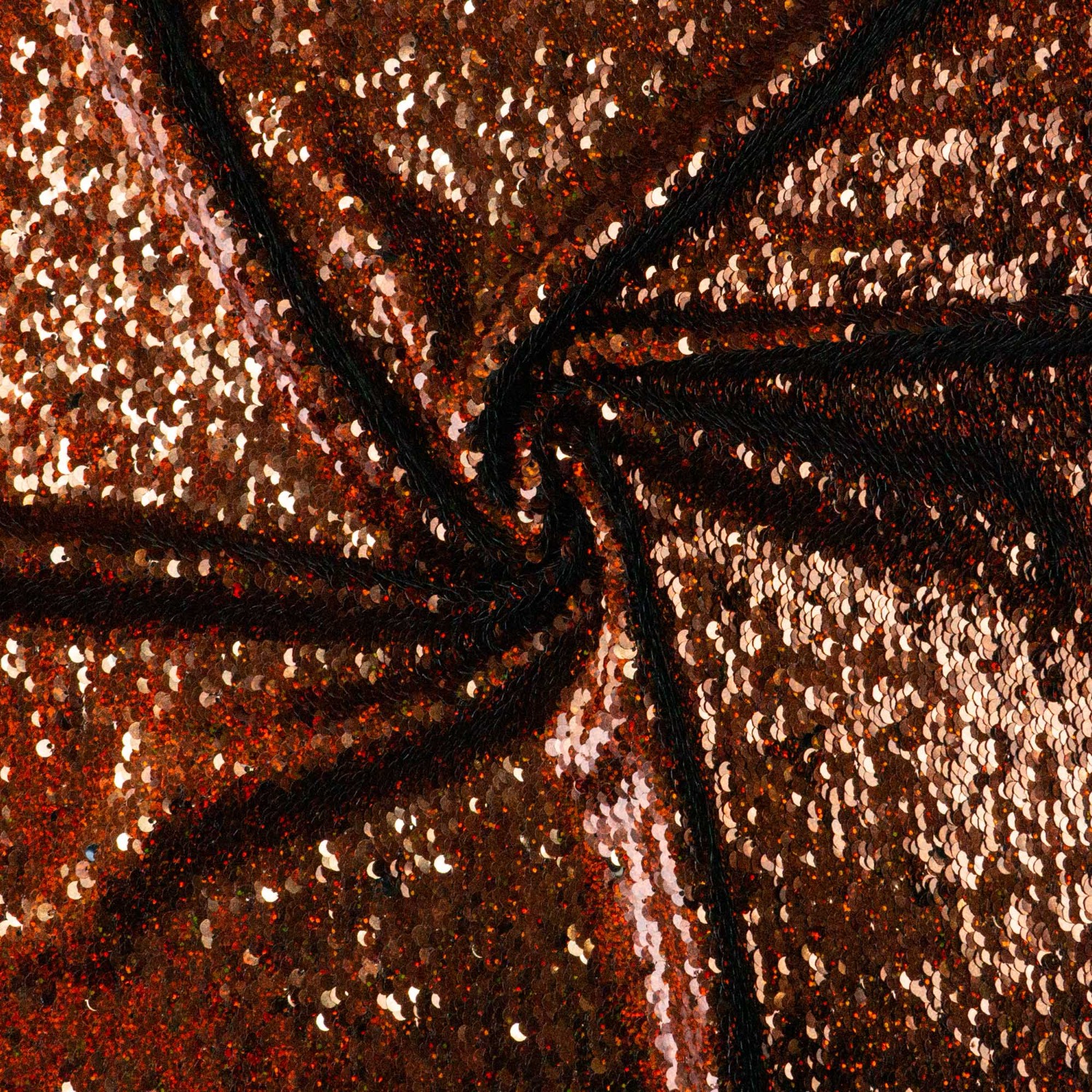 Wendepaillettenstoff, rotorange, bicolor, Glanzeffekt