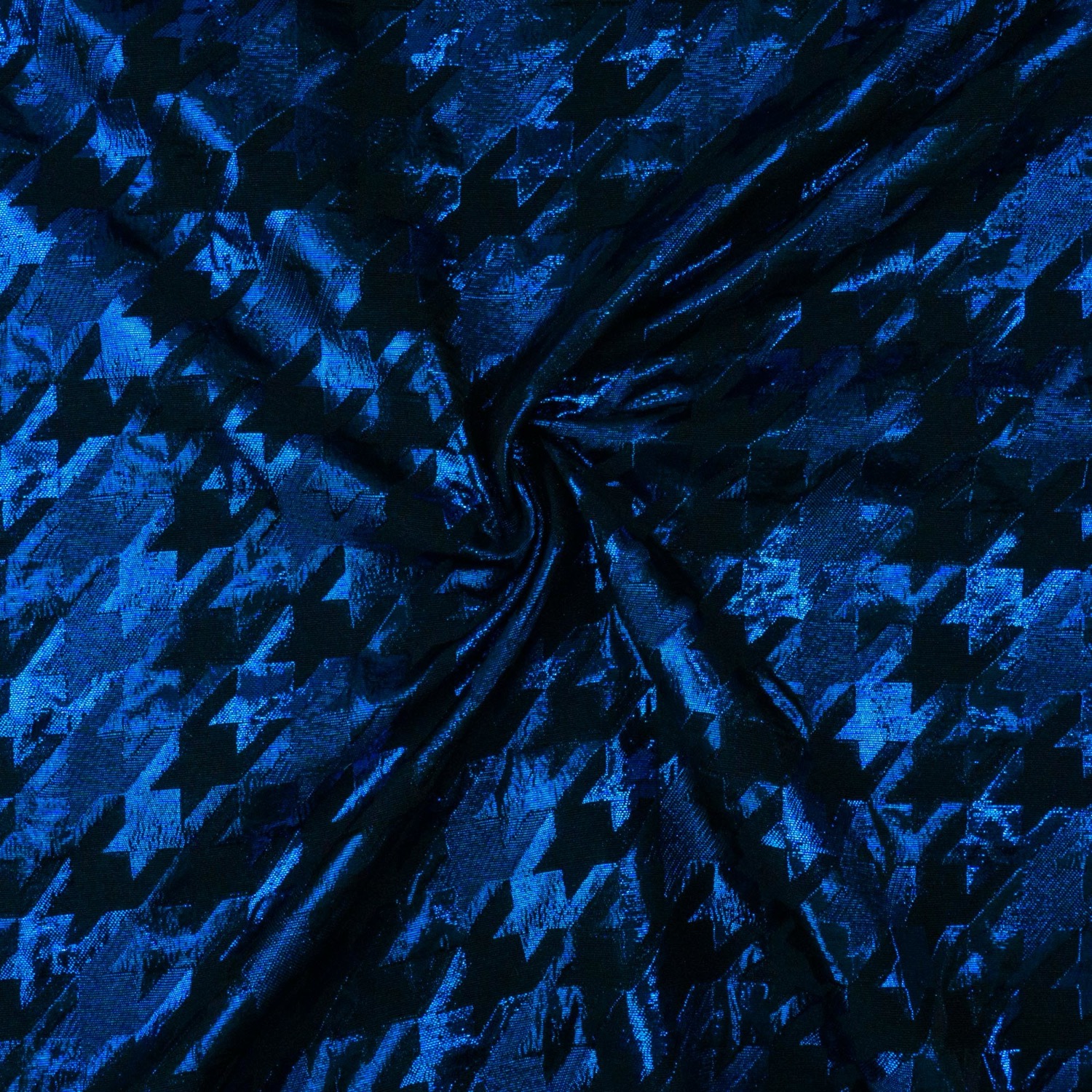 Jacquard, blau, schwarz, Glanzeffekt, Pepita