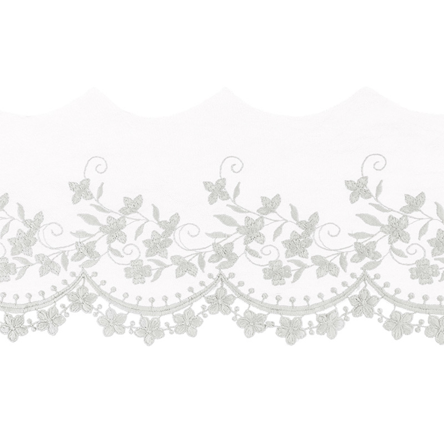 Borten, zum Annähen, NaturfaserKunstfaser, offwhite, 105 mm