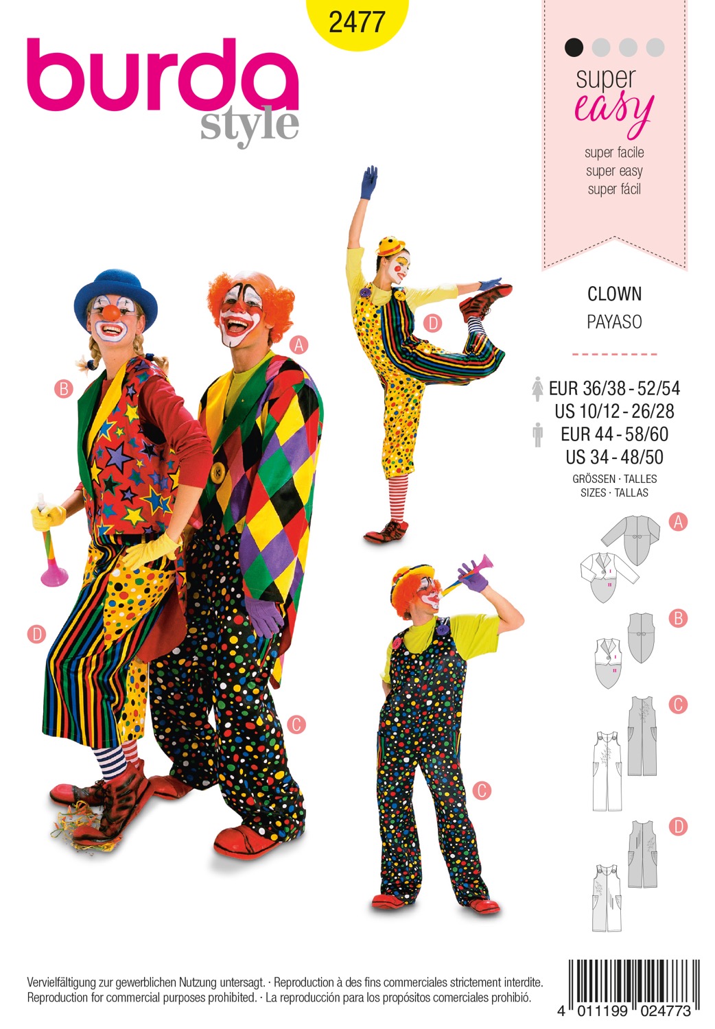 Schnittmuster Burda style, Verkleidung, Gelb