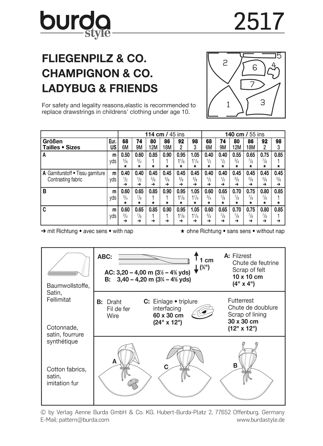 Schnittmuster Burda style, Verkleidung Kids, Grün – Bild 3