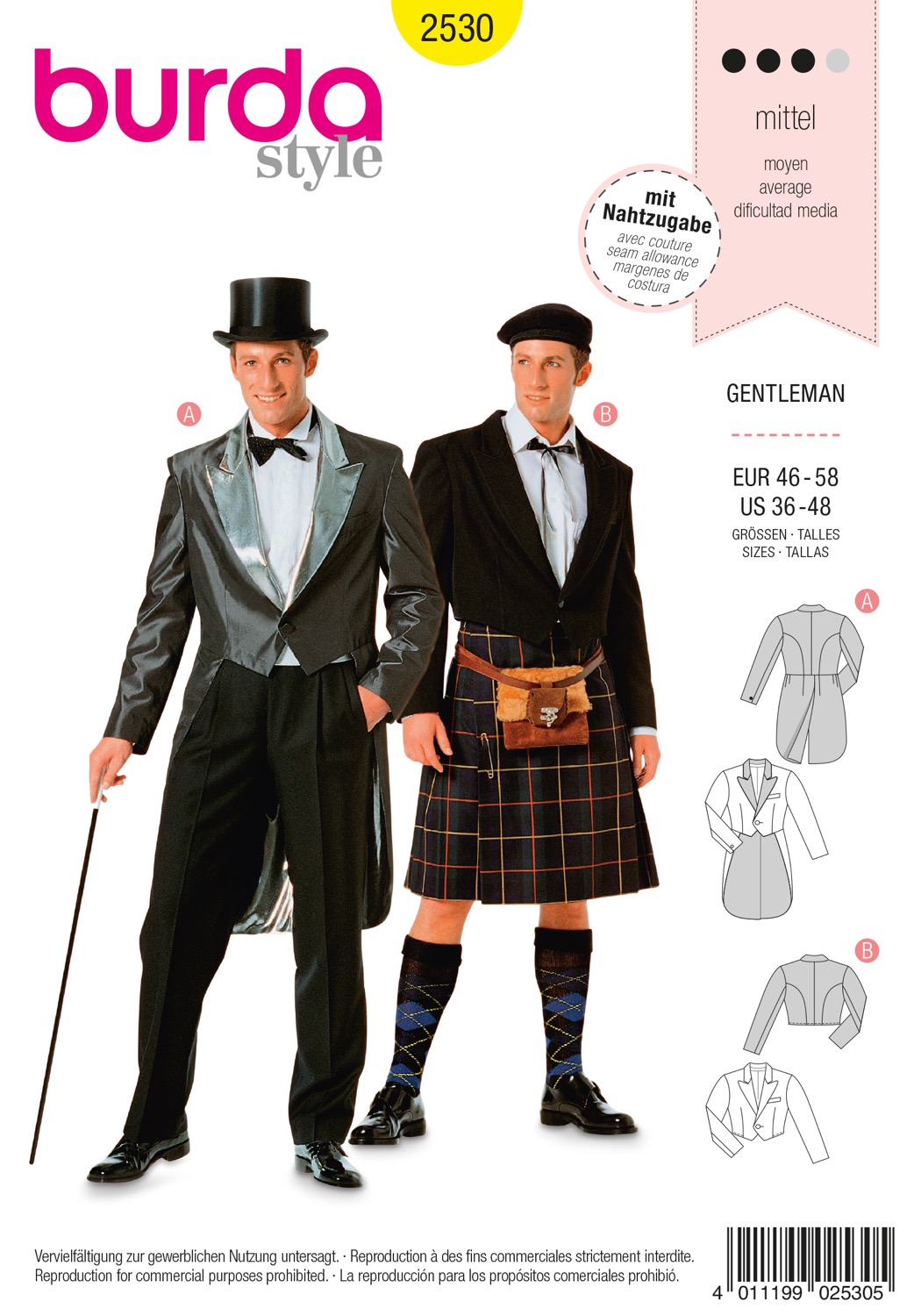 Schnittmuster Burda style, Verkleidung, Gelb