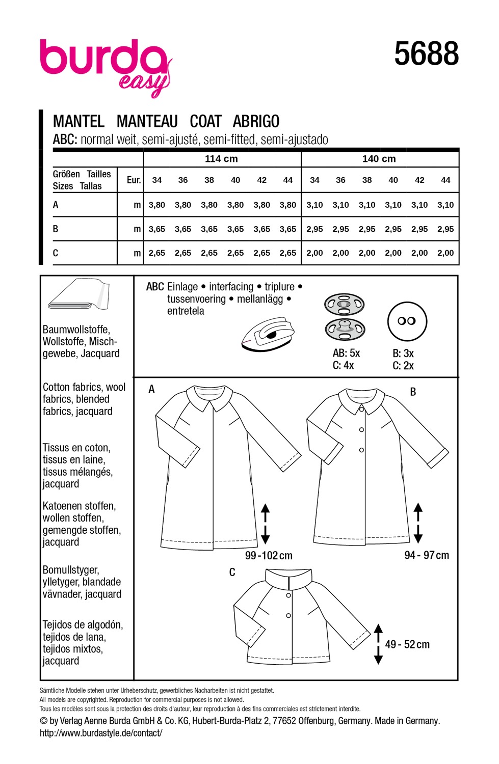 Schnittmuster Burda easy, Jacke, grün – Bild 3