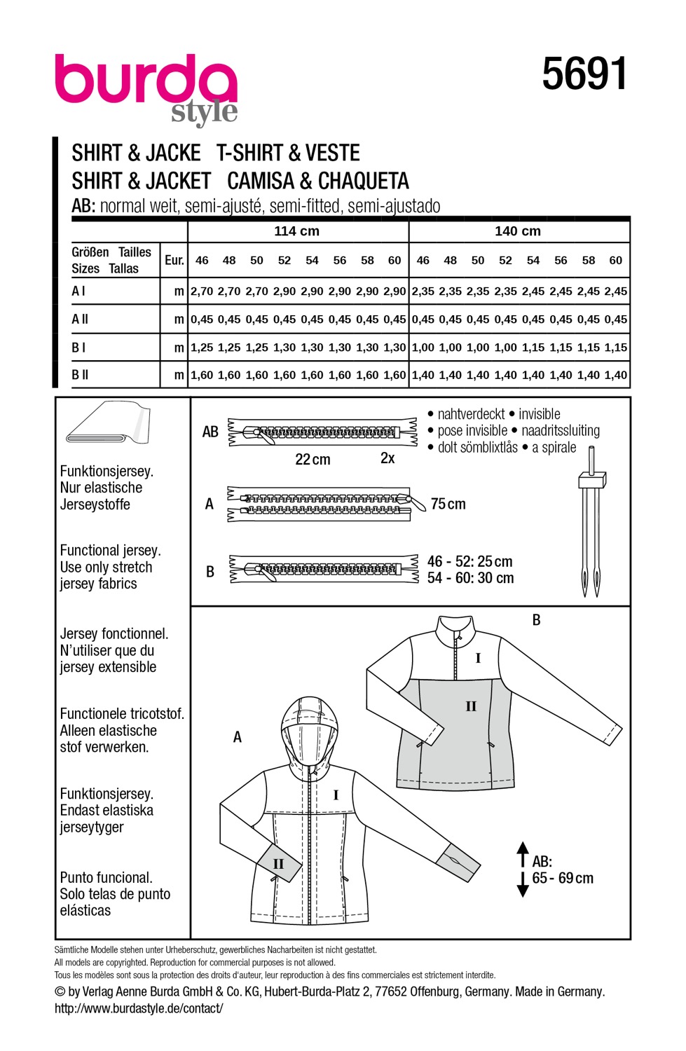 Schnittmuster Burda style, Top, Jacke, grün – Bild 3