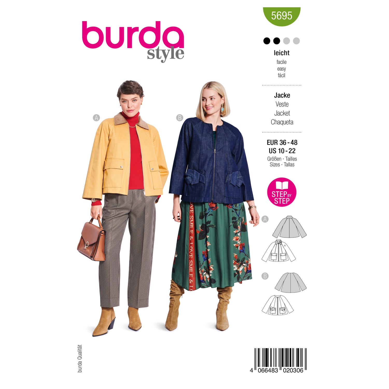 Schnittmuster Burda style, Jacke, grün