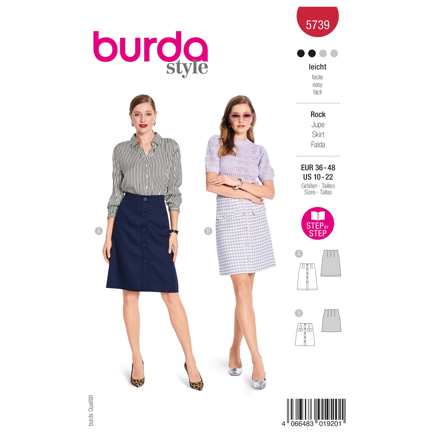 Schnittmuster Burda style, Rock, rot