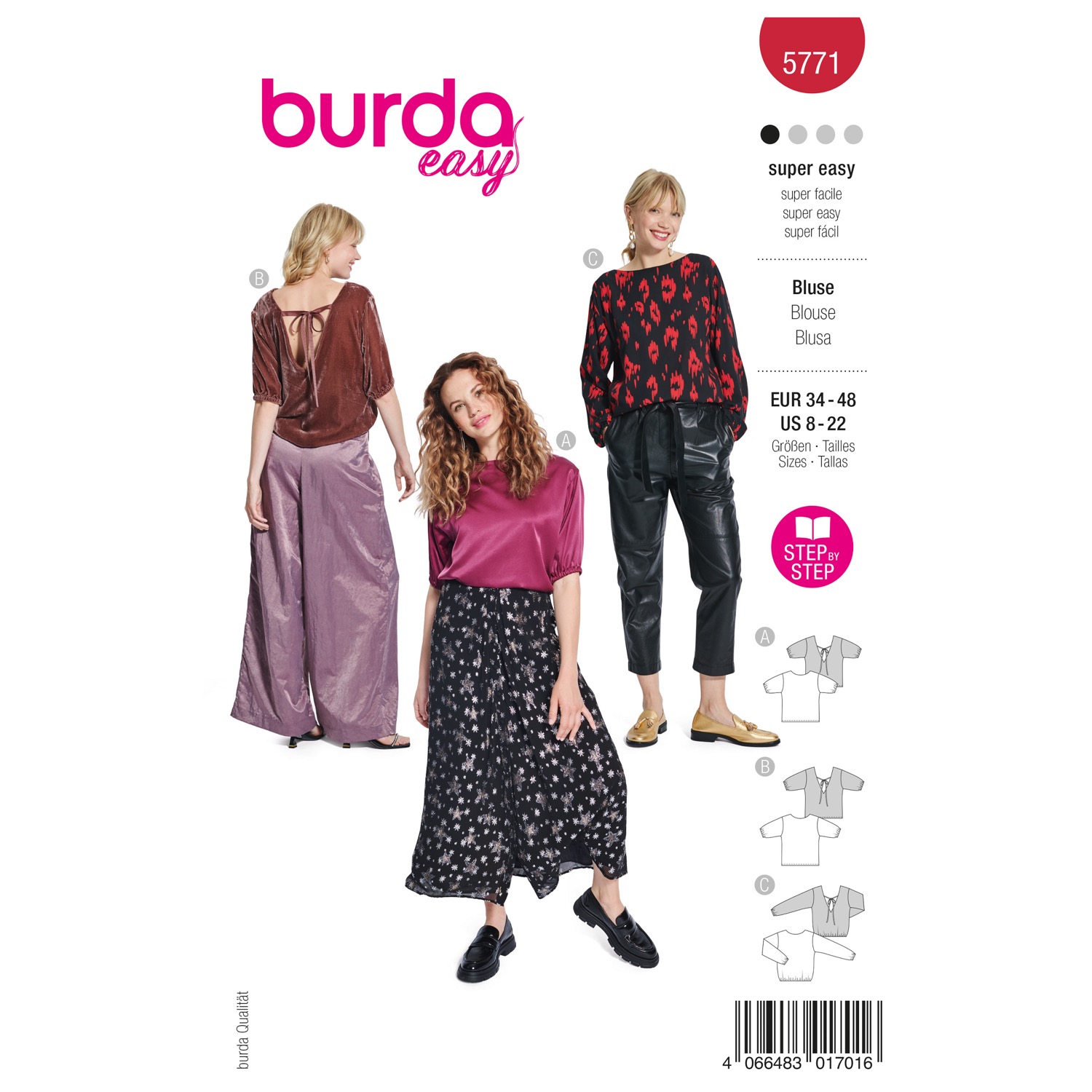 Schnittmuster Burda easy, Top, rot