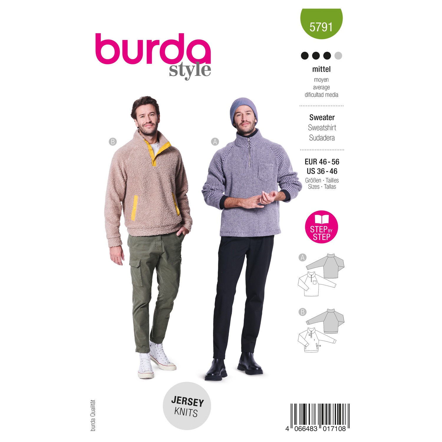 Schnittmuster Burda style, Top, Herrenmode, grün