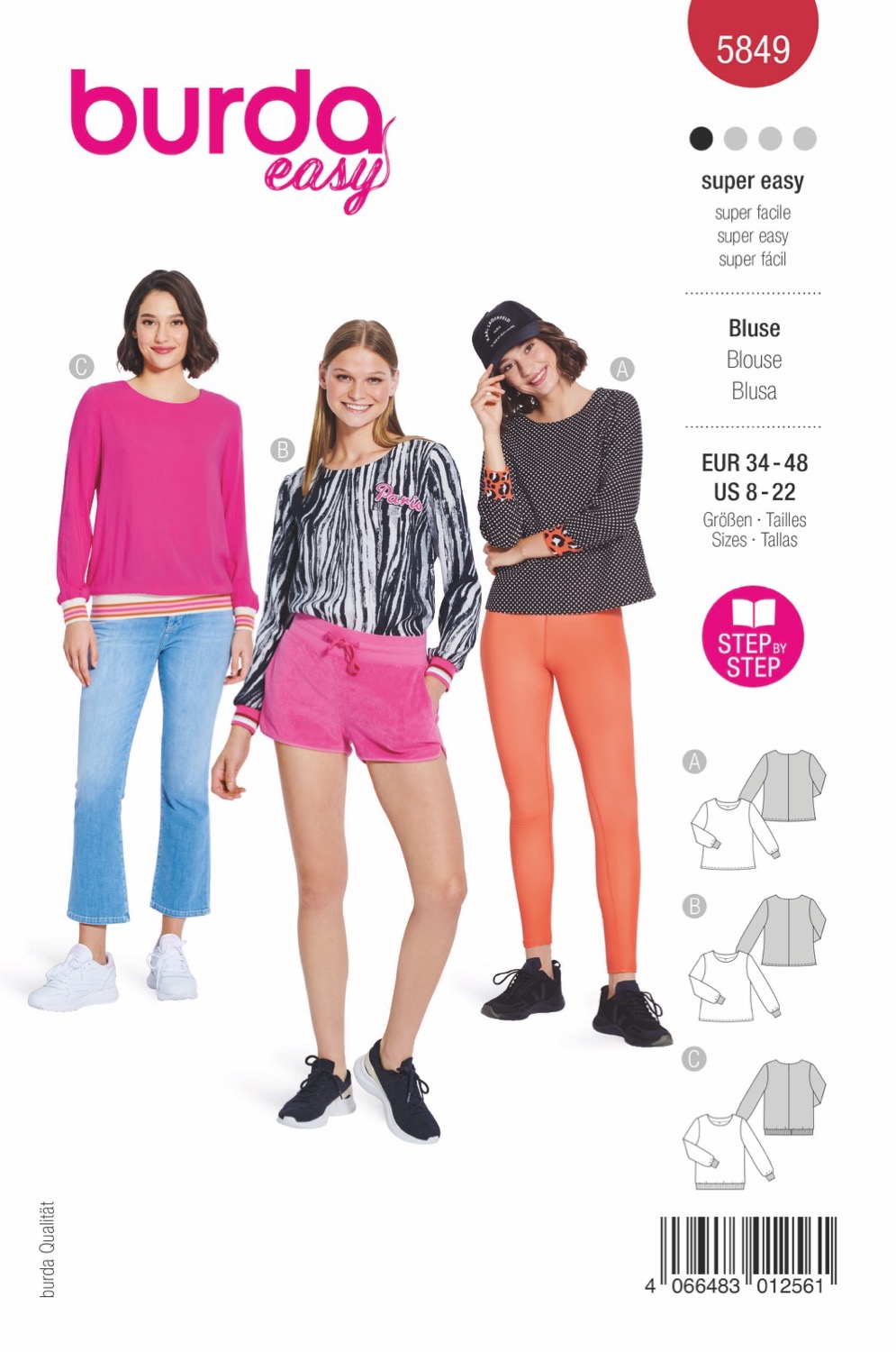 Schnittmuster Burda easy, Top, Rot