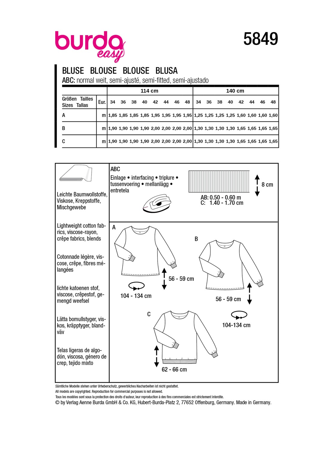 Schnittmuster Burda easy, Top, Rot – Bild 3