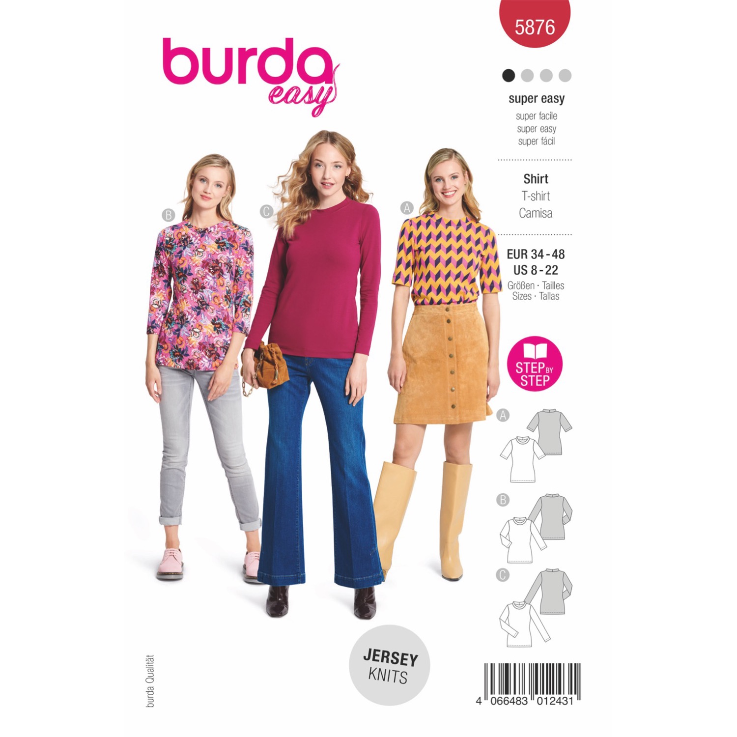 Schnittmuster Burda easy, Top, Rot