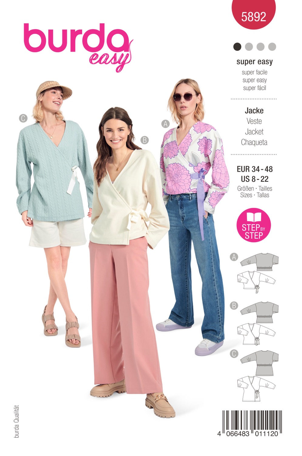 Schnittmuster Burda easy, Jacke, Rot