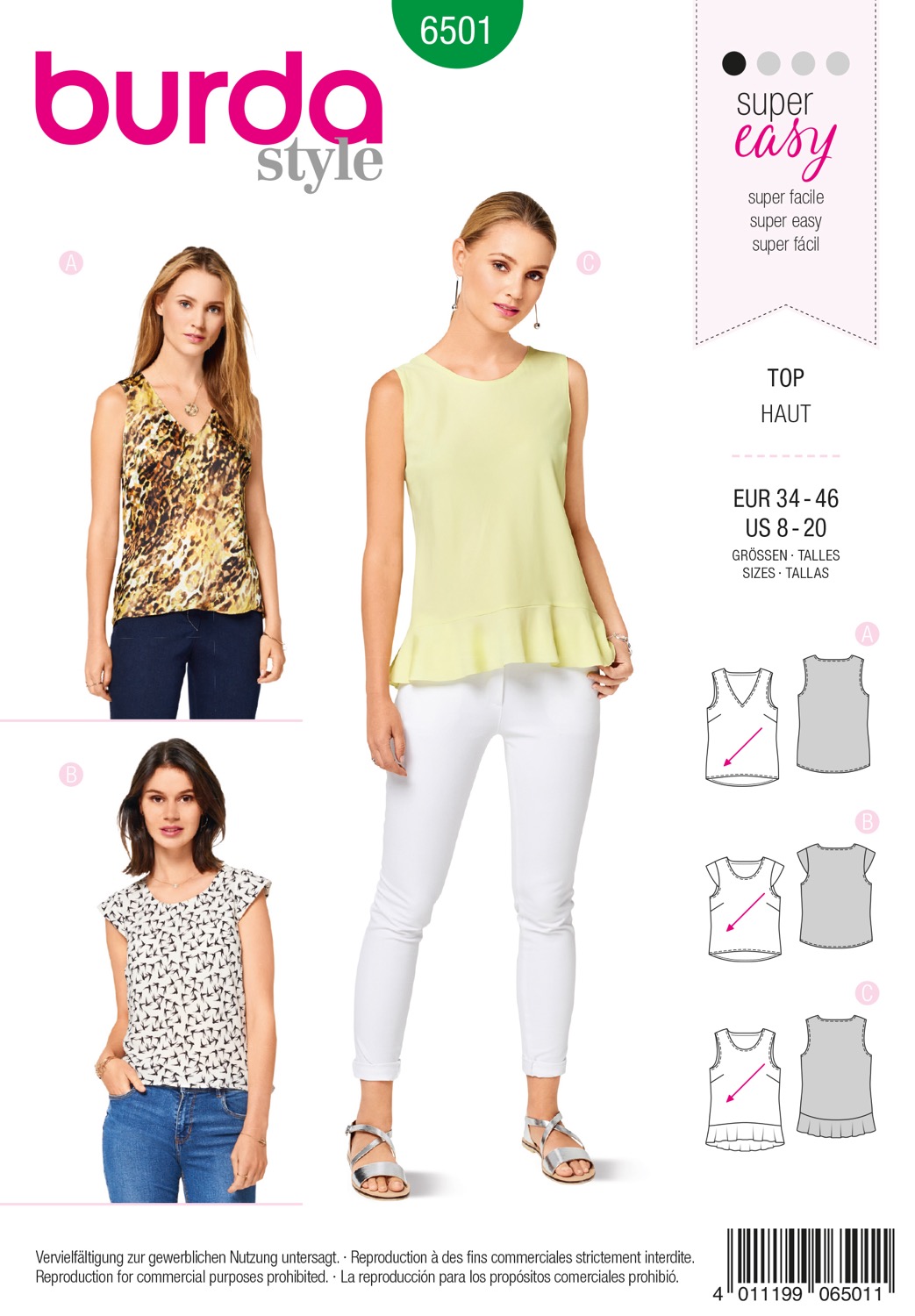 Schnittmuster Burda style, Top, Grün