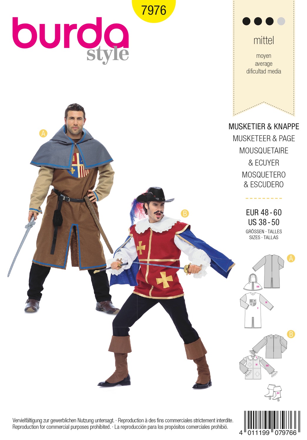 Schnittmuster Burda style, Verkleidung, Gelb