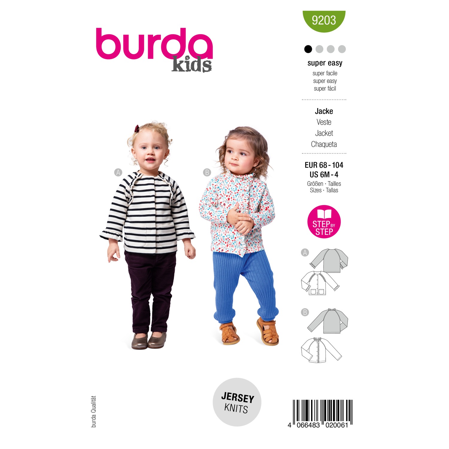 Schnittmuster Burda kids, Jacke, grün