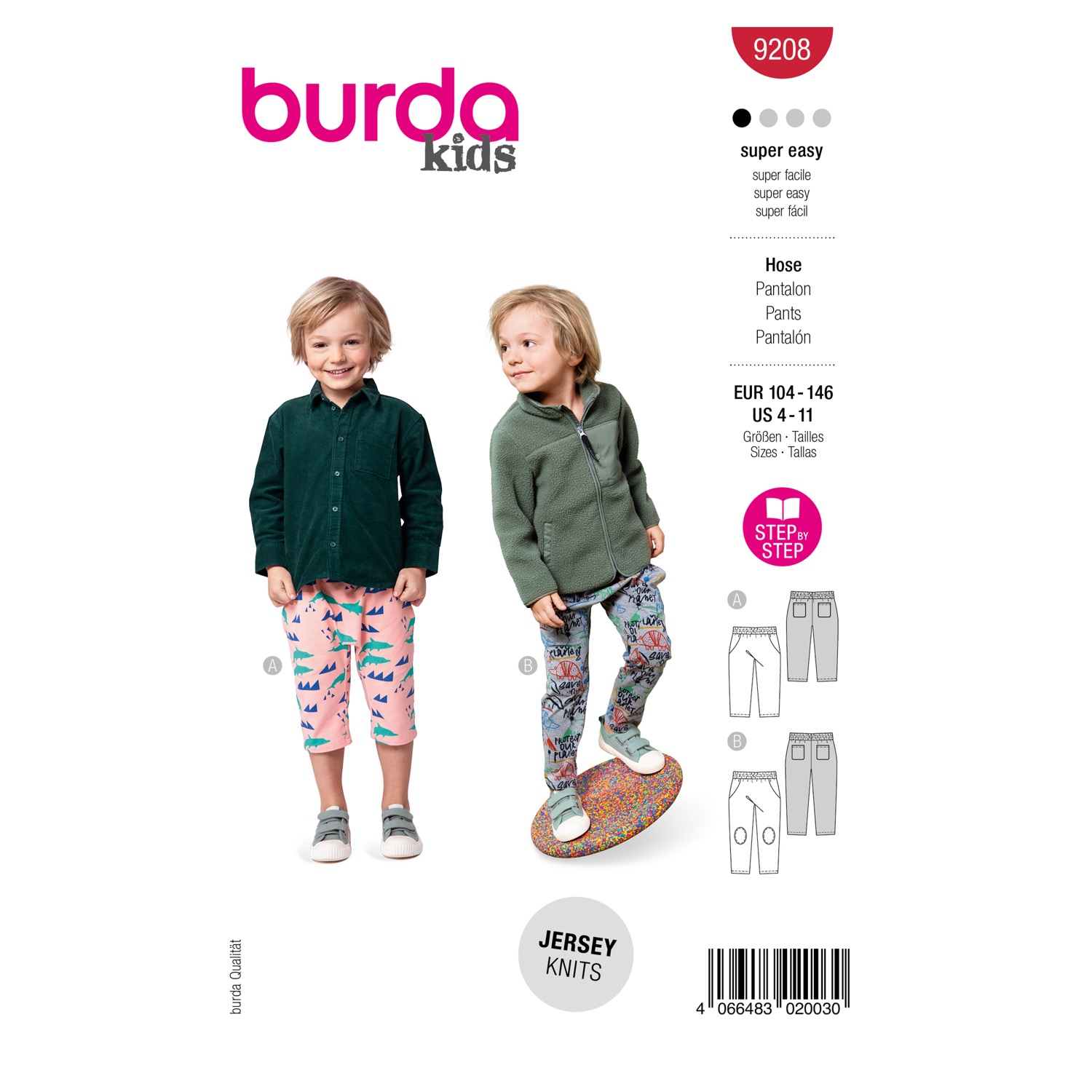 Schnittmuster Burda kids, Hose, rot