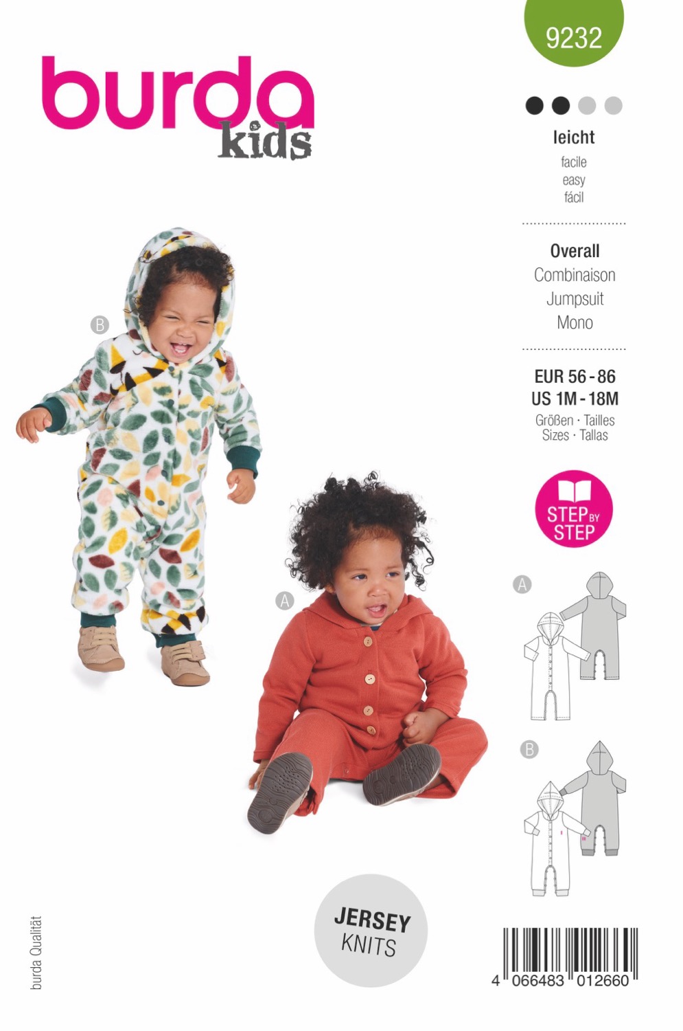 Schnittmuster Burda kids, Baby, Jumpsuit, Grün