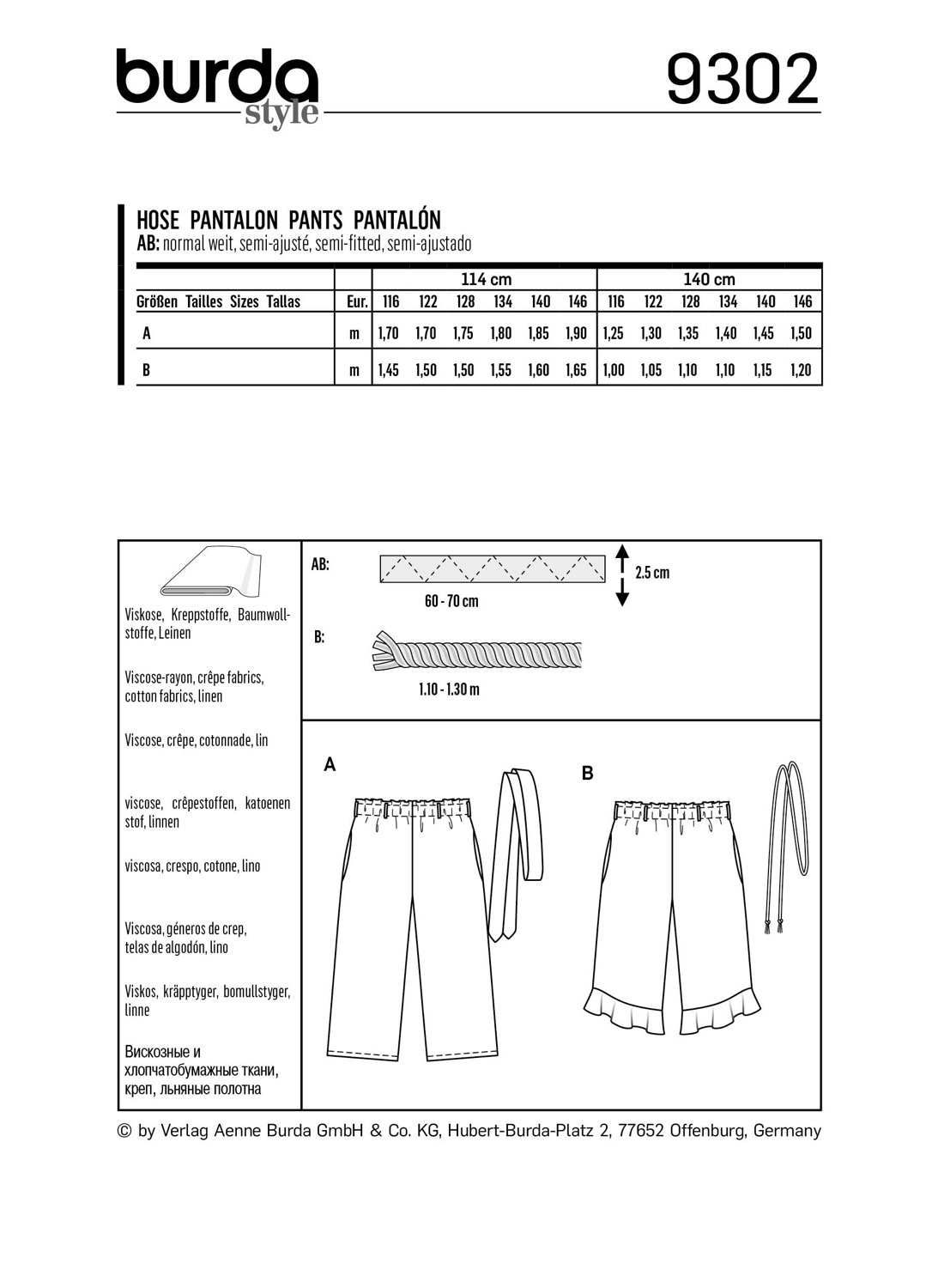 Schnittmuster Burda kids, Hose, Grün – Bild 3