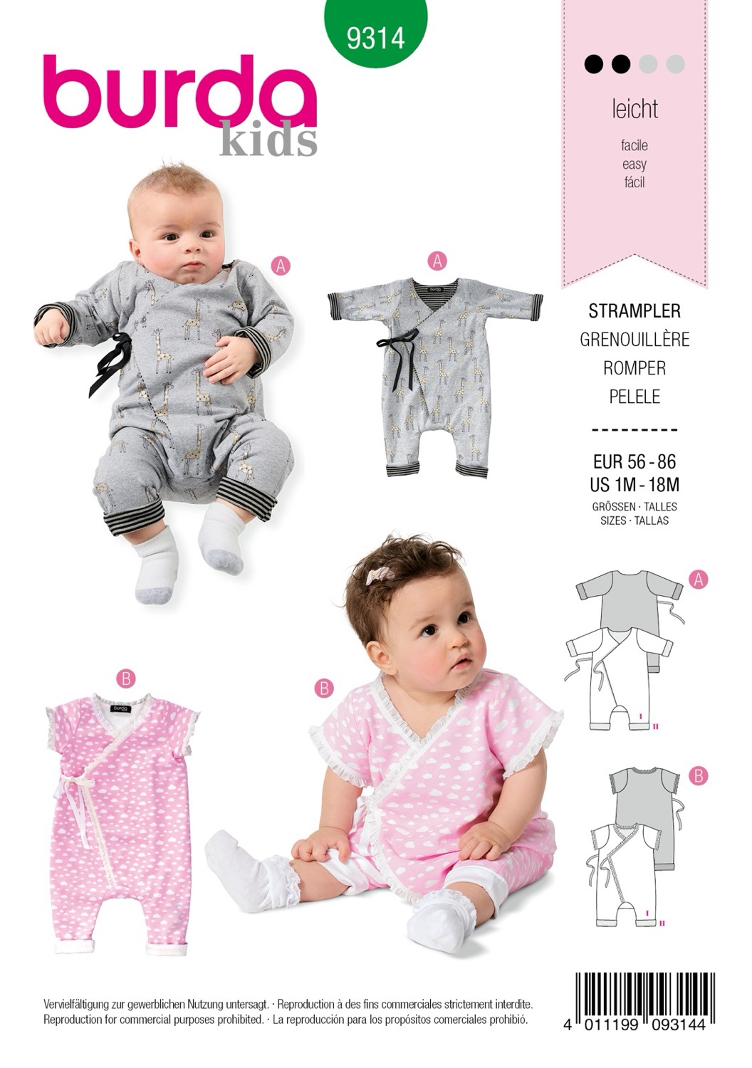 Schnittmuster Burda kids, Jumpsuit, Baby, Grün