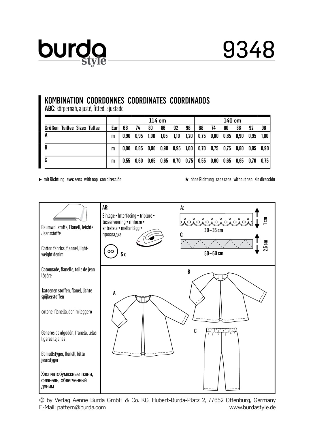 Schnittmuster Burda kids, Hose, Top, Baby, Gelb – Bild 3