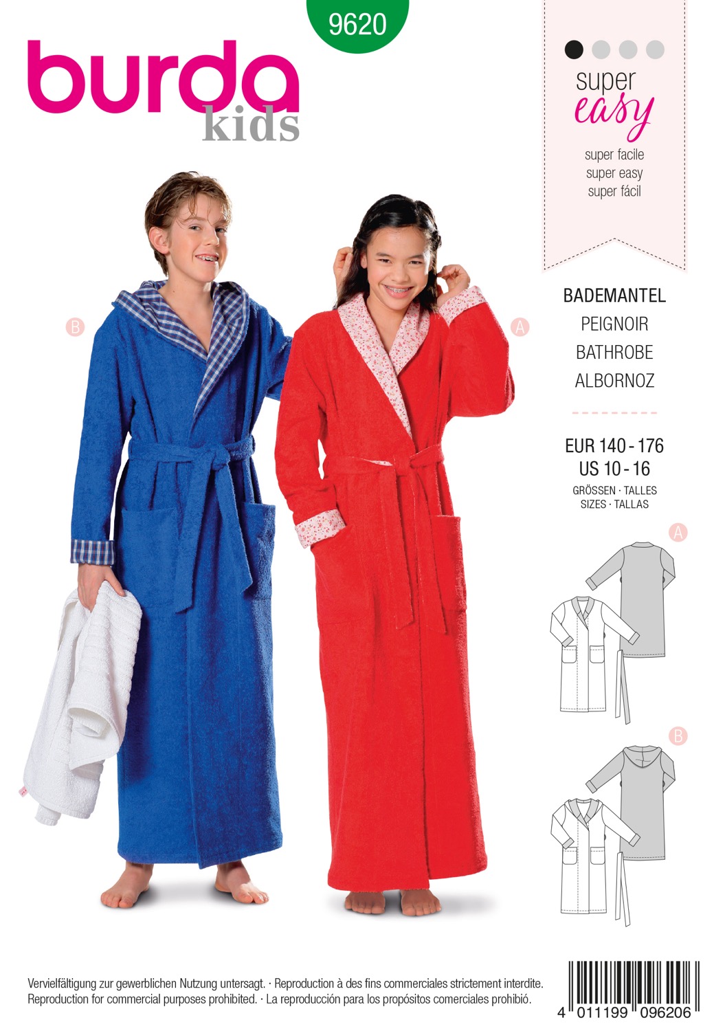 Schnittmuster Burda kids, Homewear, Grün