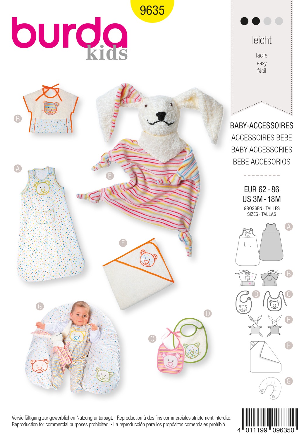 Schnittmuster Burda kids, Baby, Accessoire, Gelb