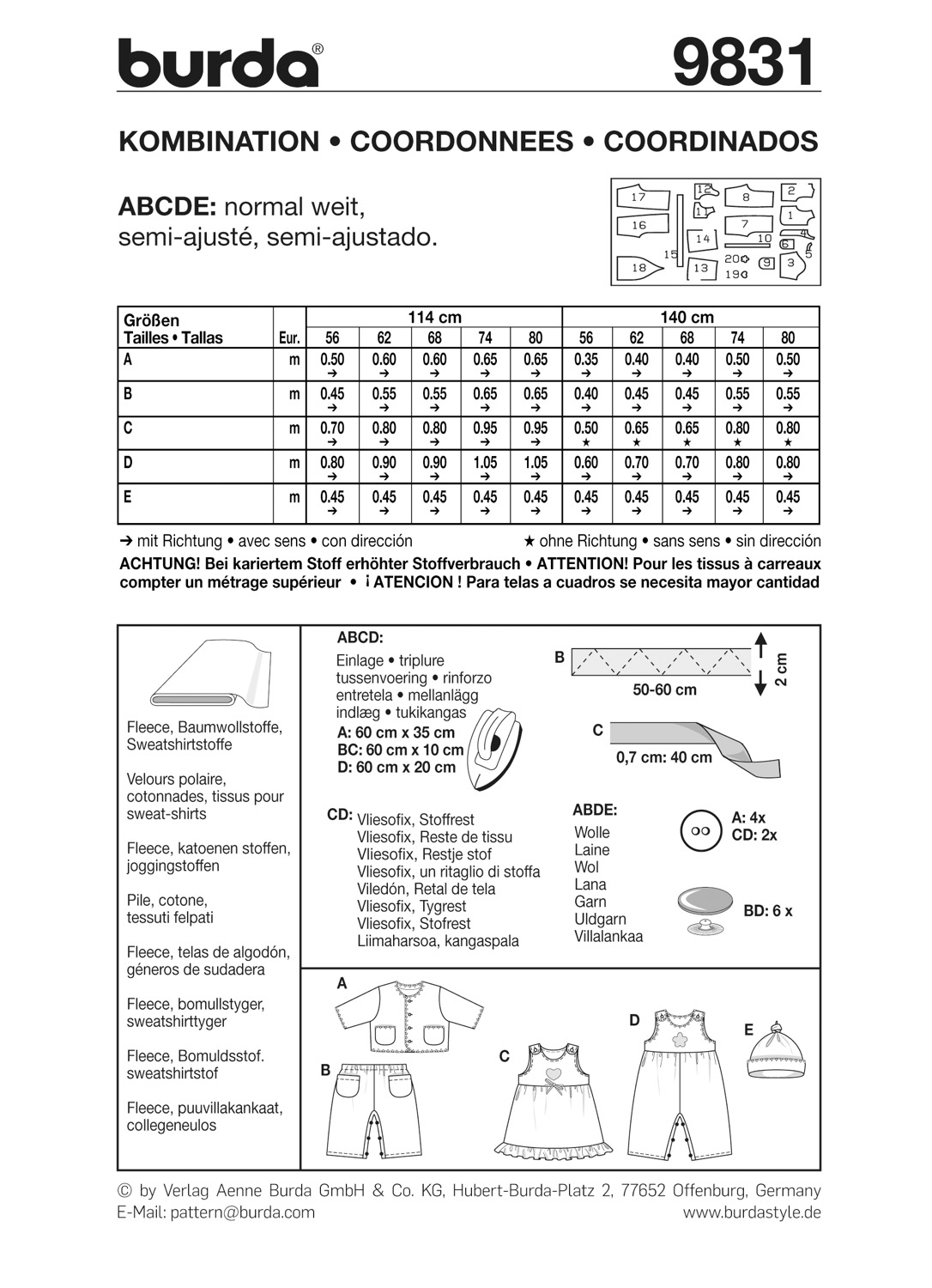 Schnittmuster Burda kids, Hose, Jacke, Baby, Gelb – Bild 3