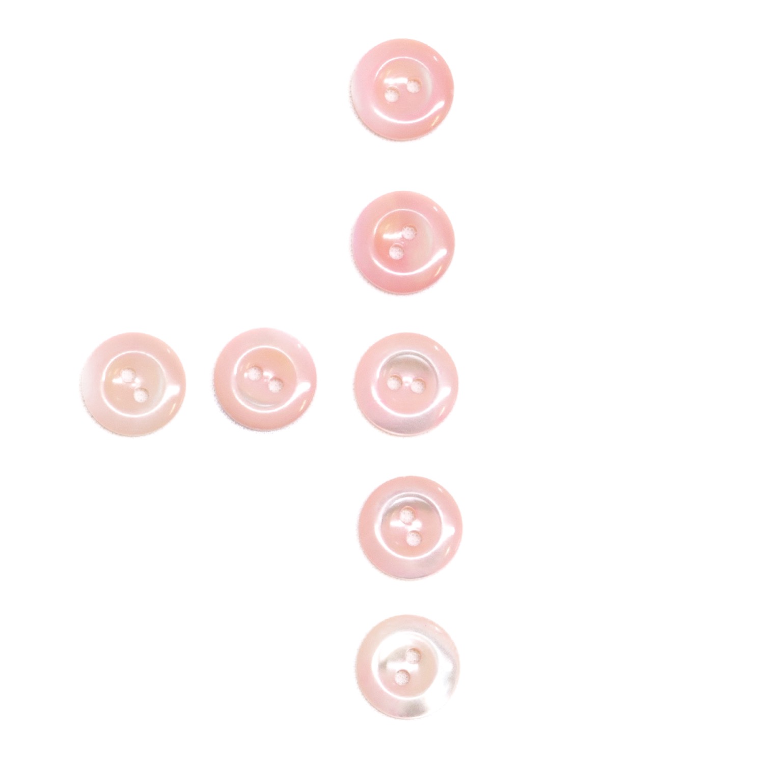 Knopf, Stück, Perlmutt, Rosa, 15 ø mm
