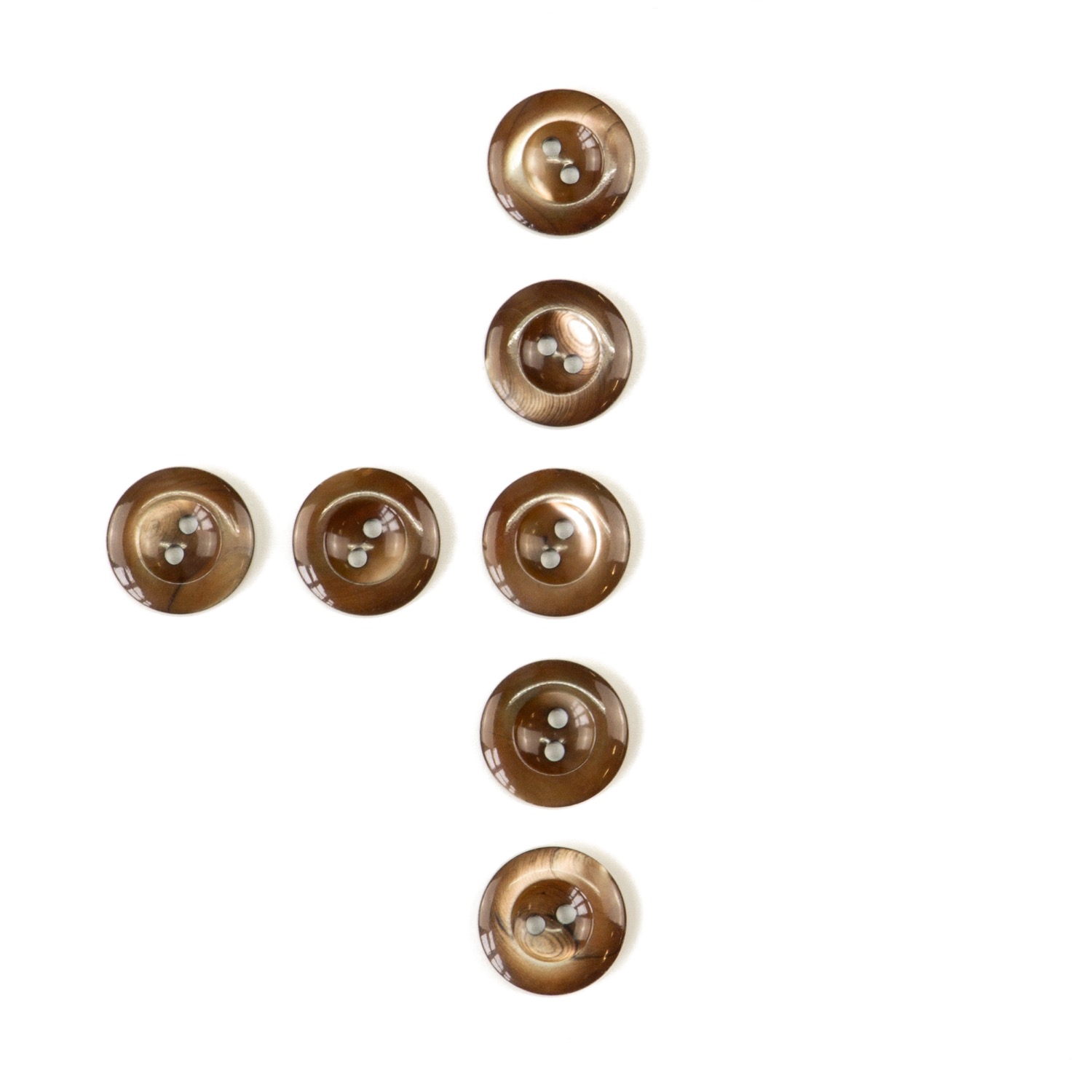 Knopf, Stück, Perlmutt, braun, 18 ø mm