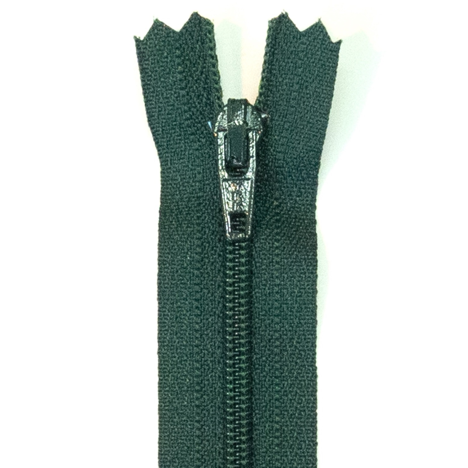 Reißverschluss nicht teilbar, Kunststoffspirale, Dunkelgrün, 12 cm