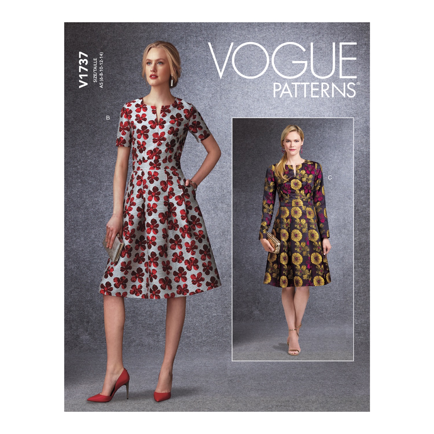 Einzelschnittmuster Vogue, große Größen, Kleid, Grün