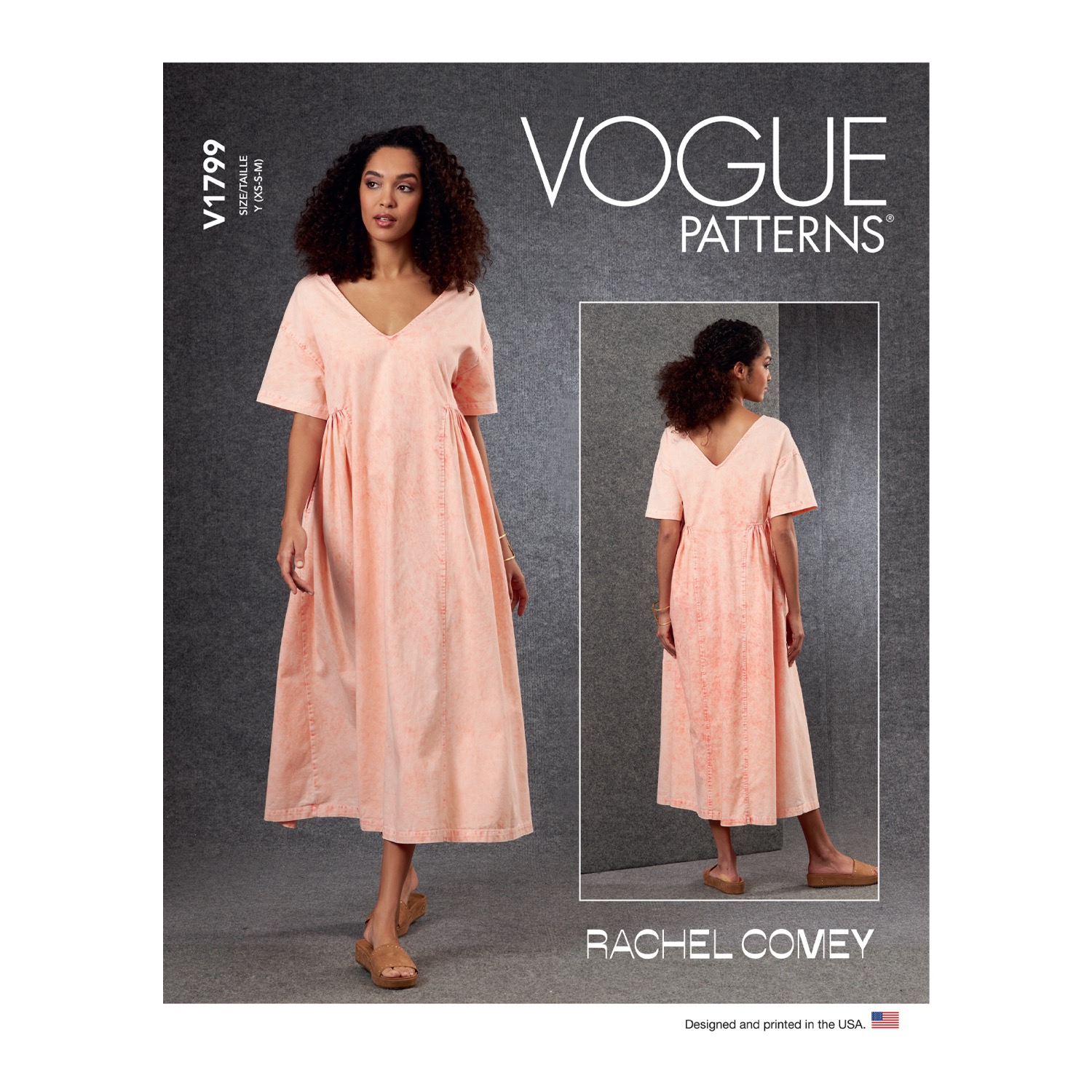 Einzelschnittmuster Vogue, große Größen, Kleid, Orange