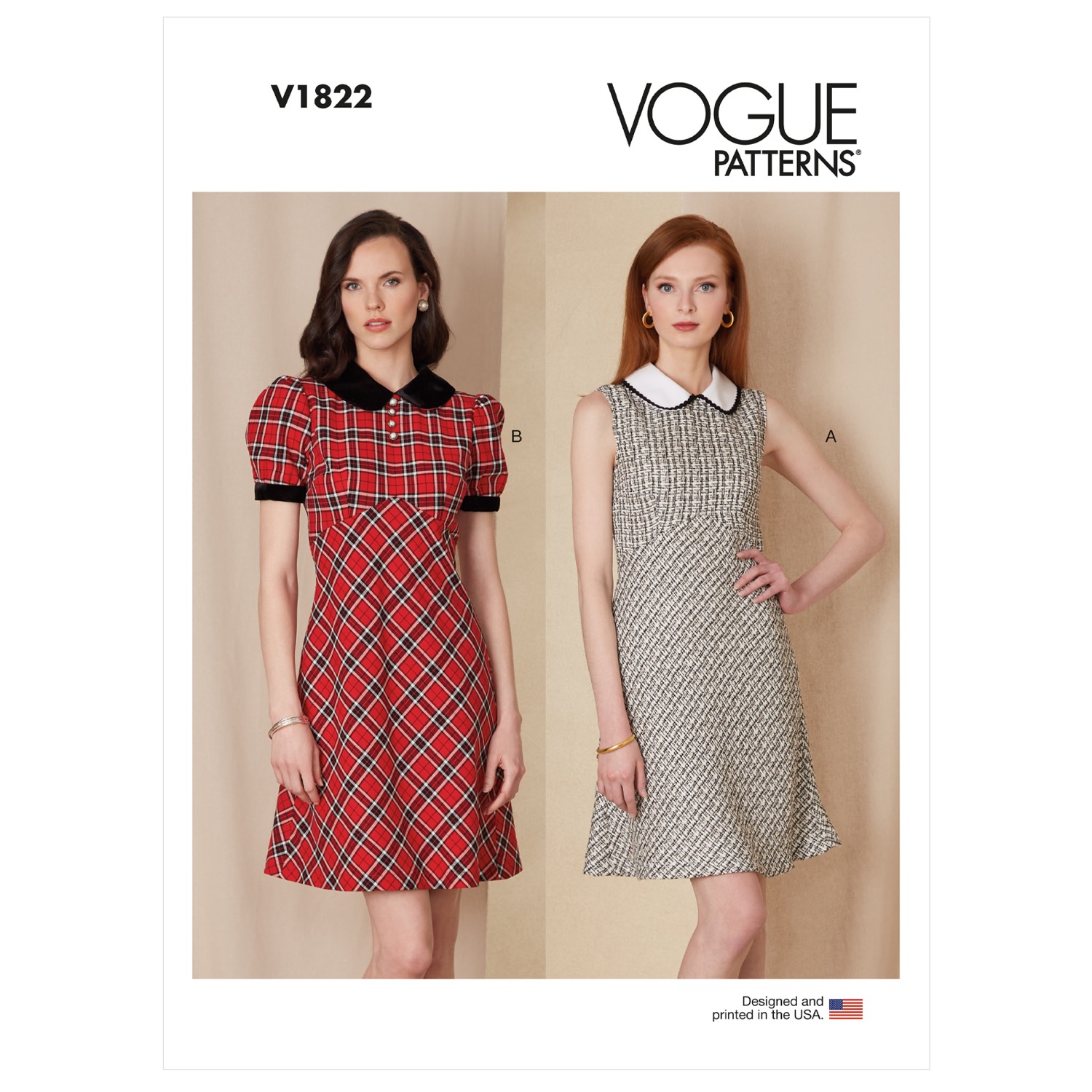 Einzelschnittmuster Vogue, große Größen, Kleid, Grün