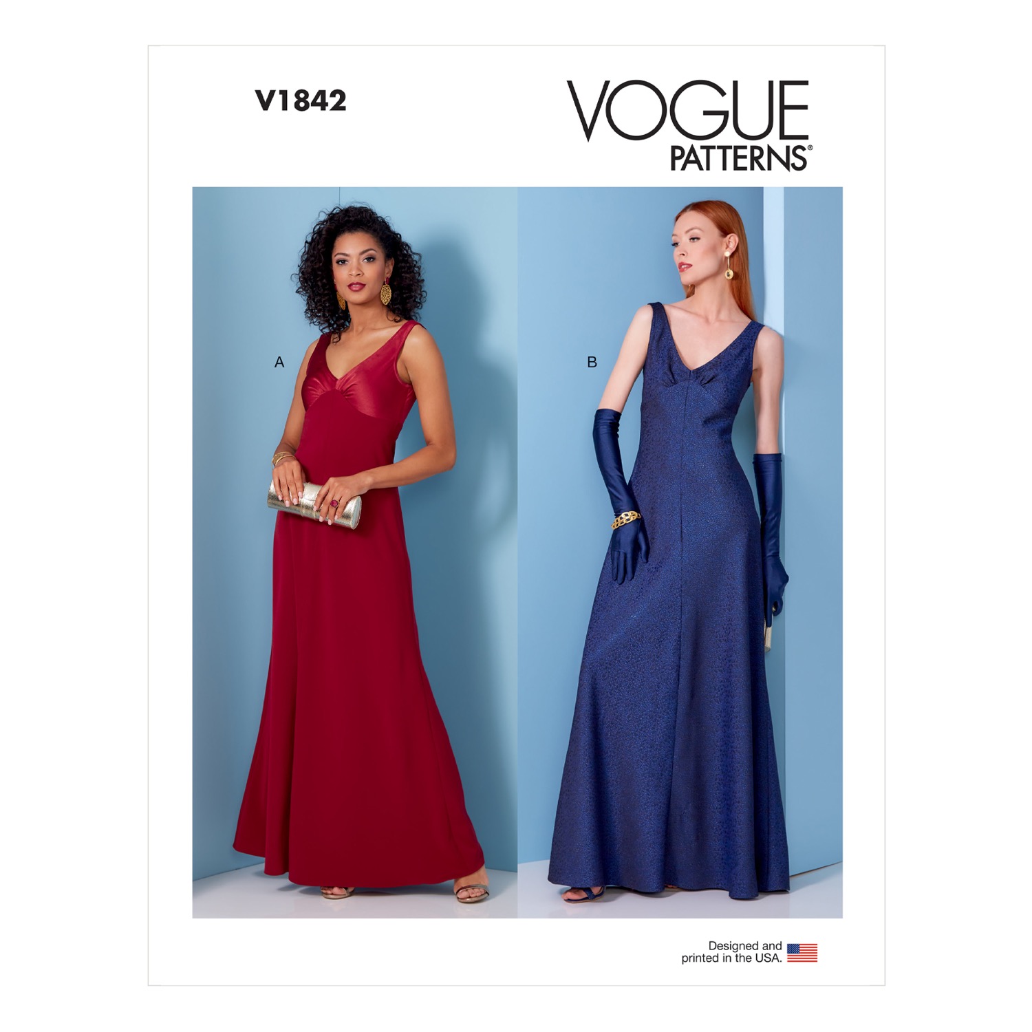 Einzelschnittmuster Vogue, große Größen, Kleid, Grün
