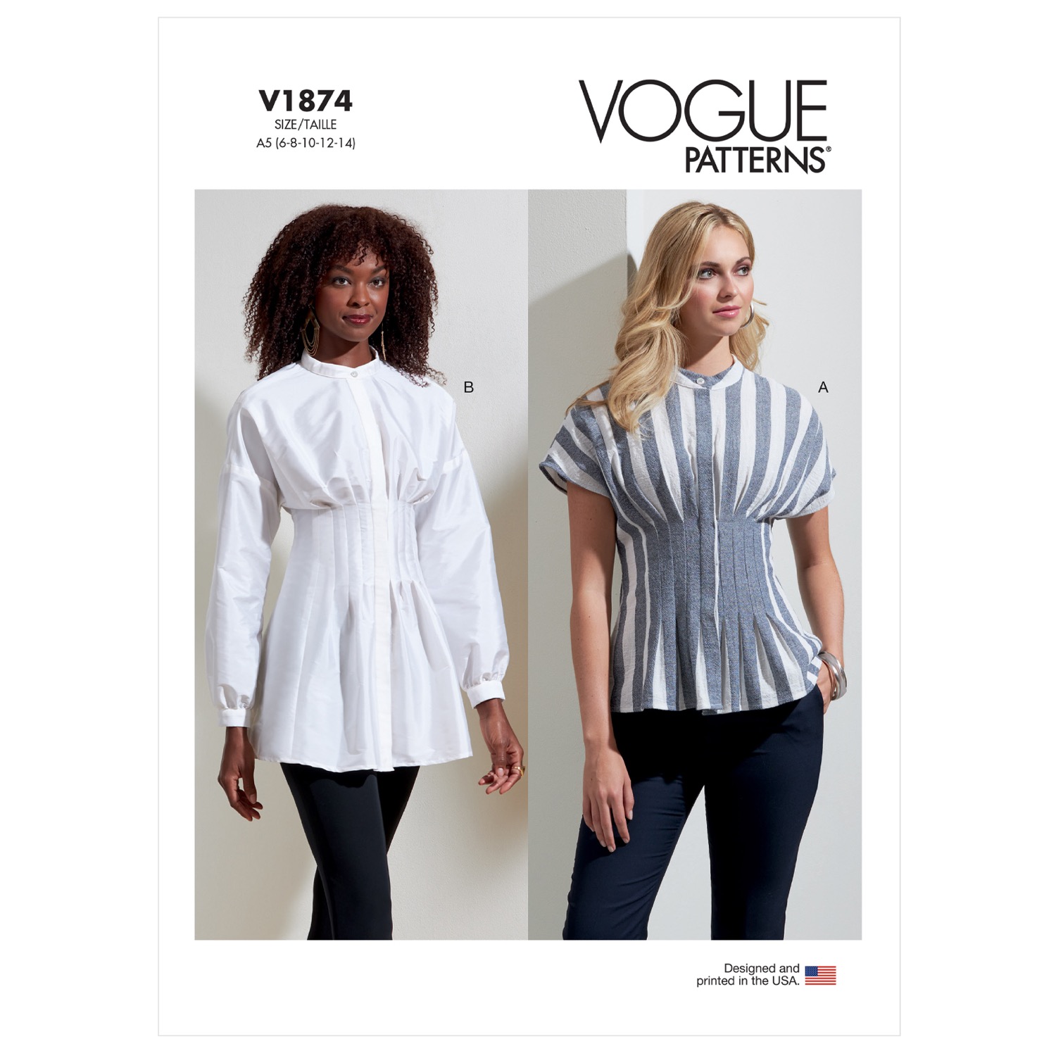 Einzelschnittmuster Vogue, kleine Größen, Top, Grün