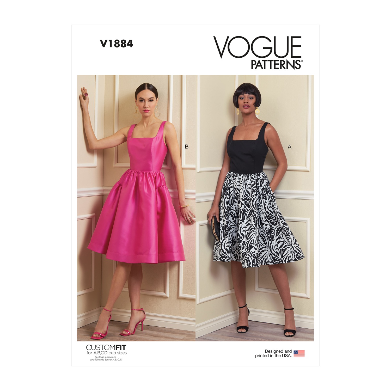 Einzelschnittmuster Vogue, große Größen, Kleid, Grün