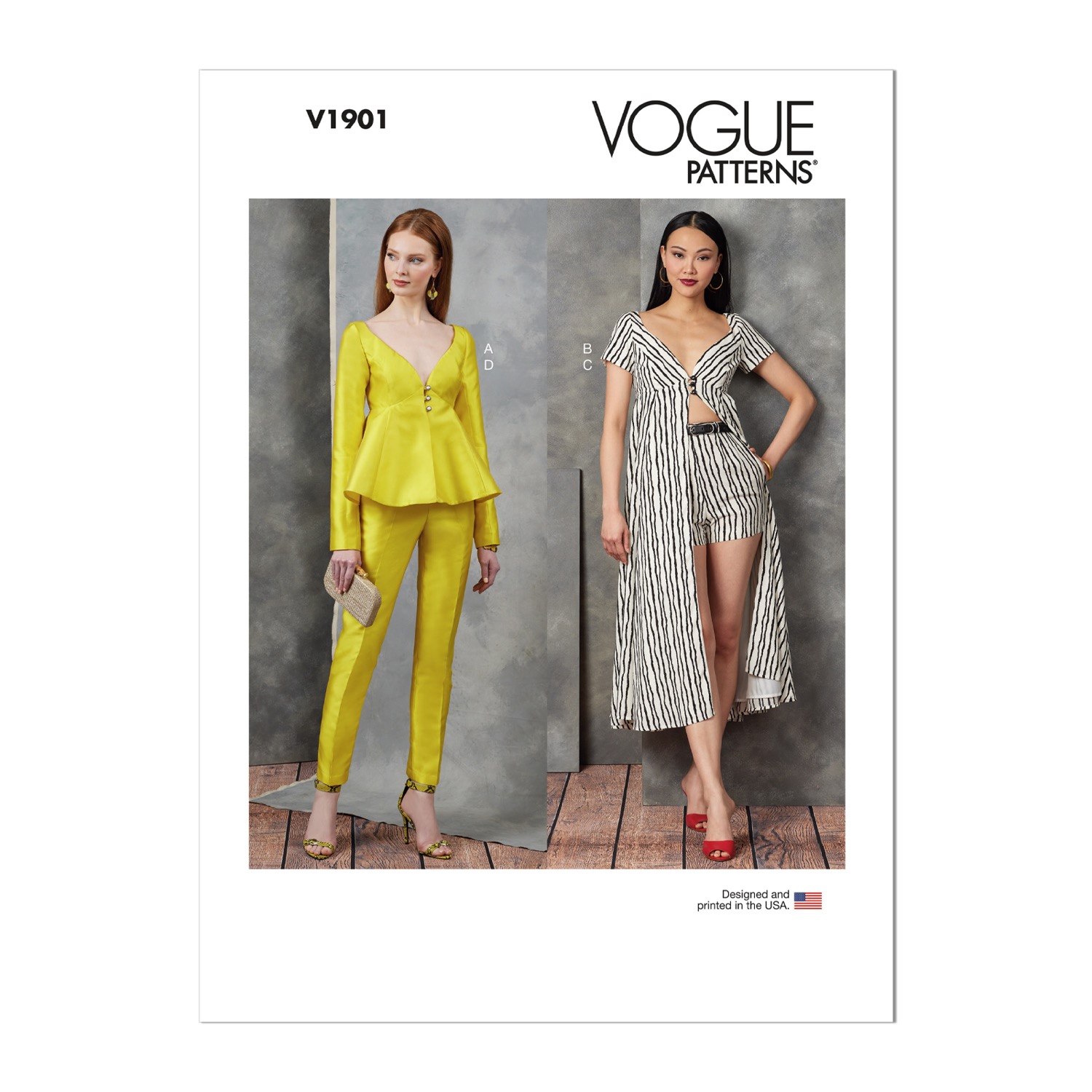 Einzelschnittmuster Vogue, kleine Größen, Hose, Kleid, Top, Grün