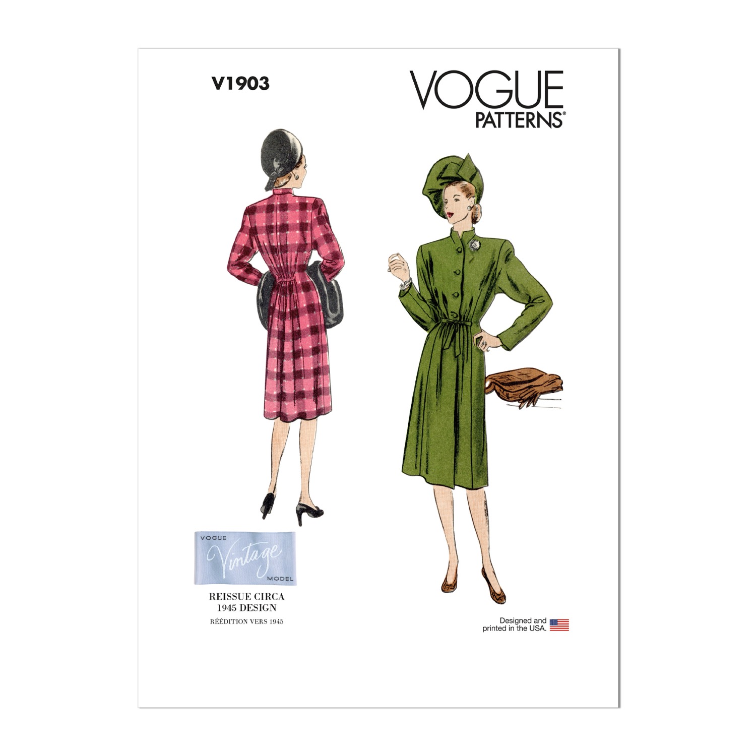 Einzelschnittmuster Vogue, große Größen, Kleid, Grün
