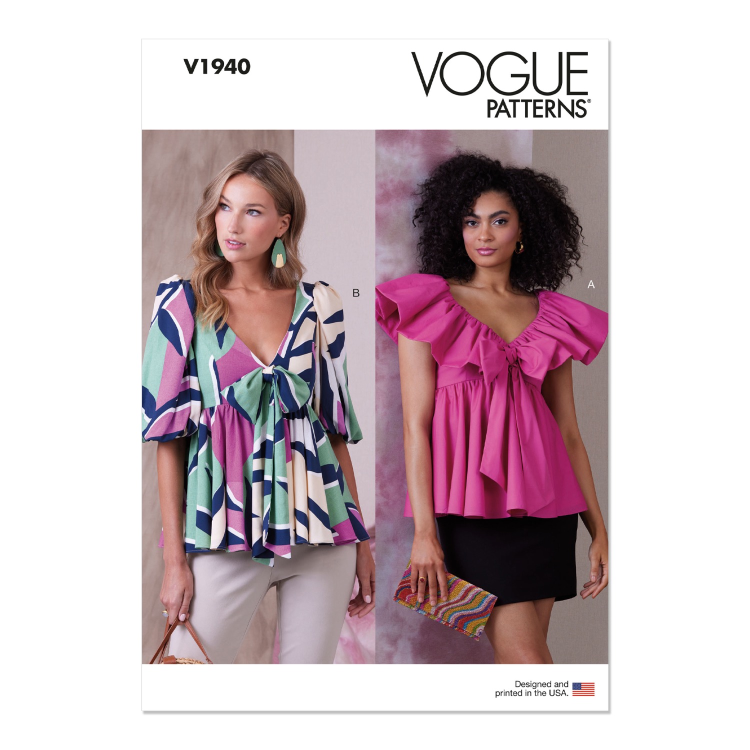 Einzelschnittmuster Vogue, große Größen, Top, Grün