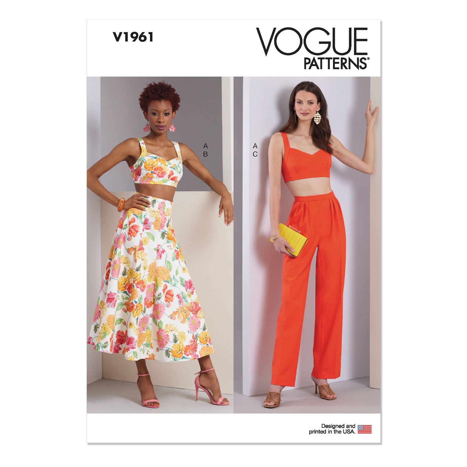 Einzelschnittmuster Vogue, kleine Größen, Rock, Top, Hose, Grün